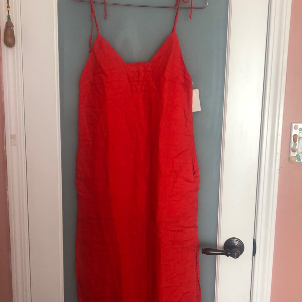 Long coral dress